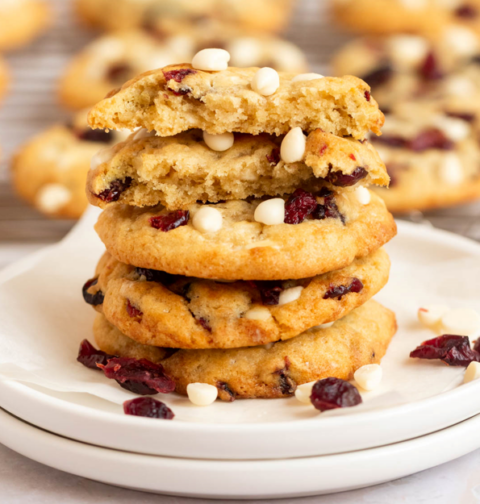 easy white chocolate cranberry cookies