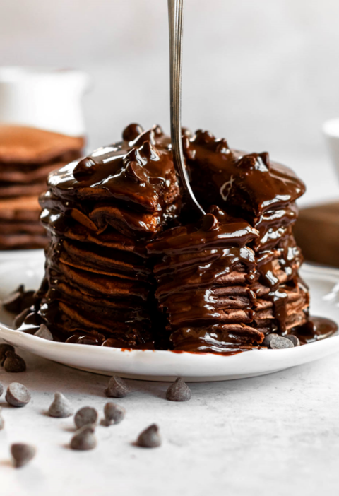 double chocolate pancakes
