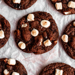 hot chocolate cookie with marshmallows