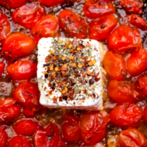 baked feta pasta on stovetop