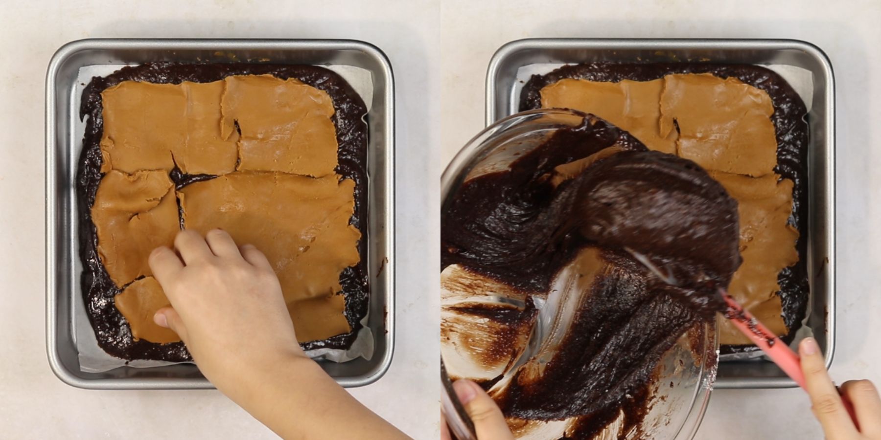 Brownies process shots.