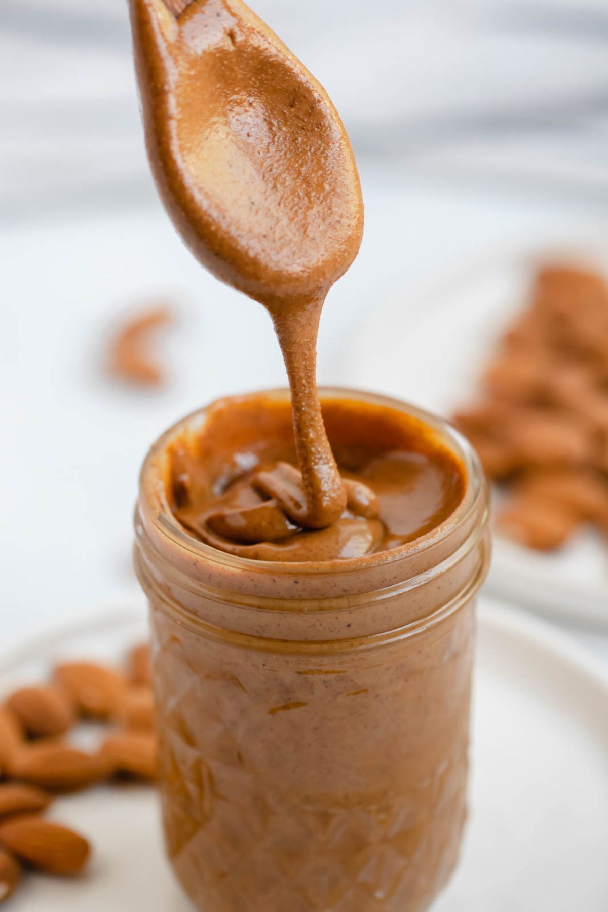 Drizzle shot of almond butter.
