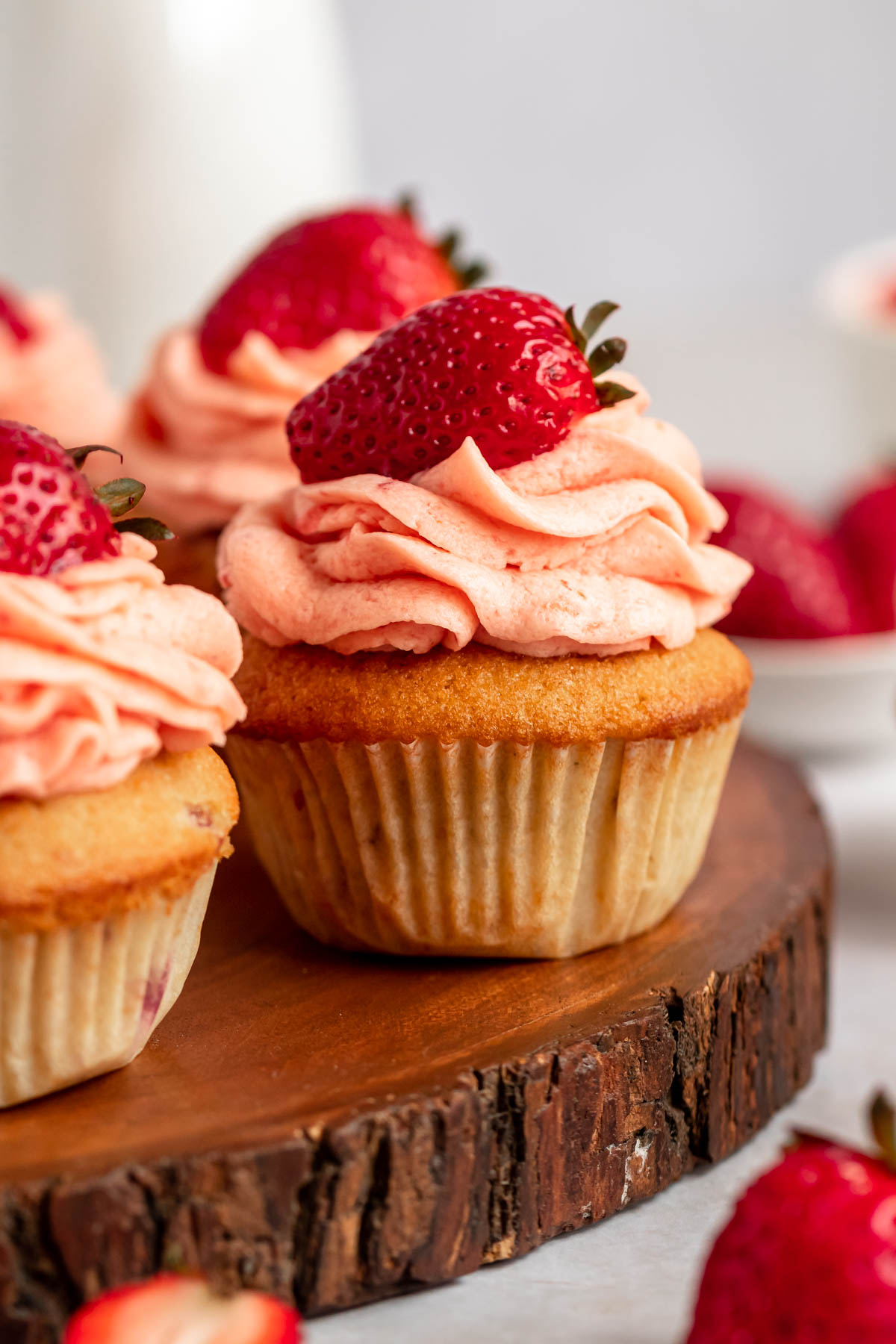 Close up shot of cupcakes.