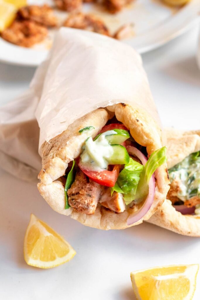 Two chicken wraps.