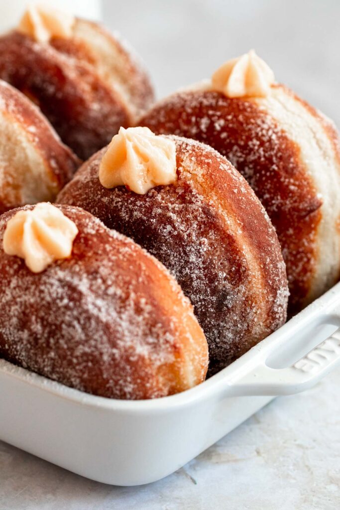 Close up shot of donuts.