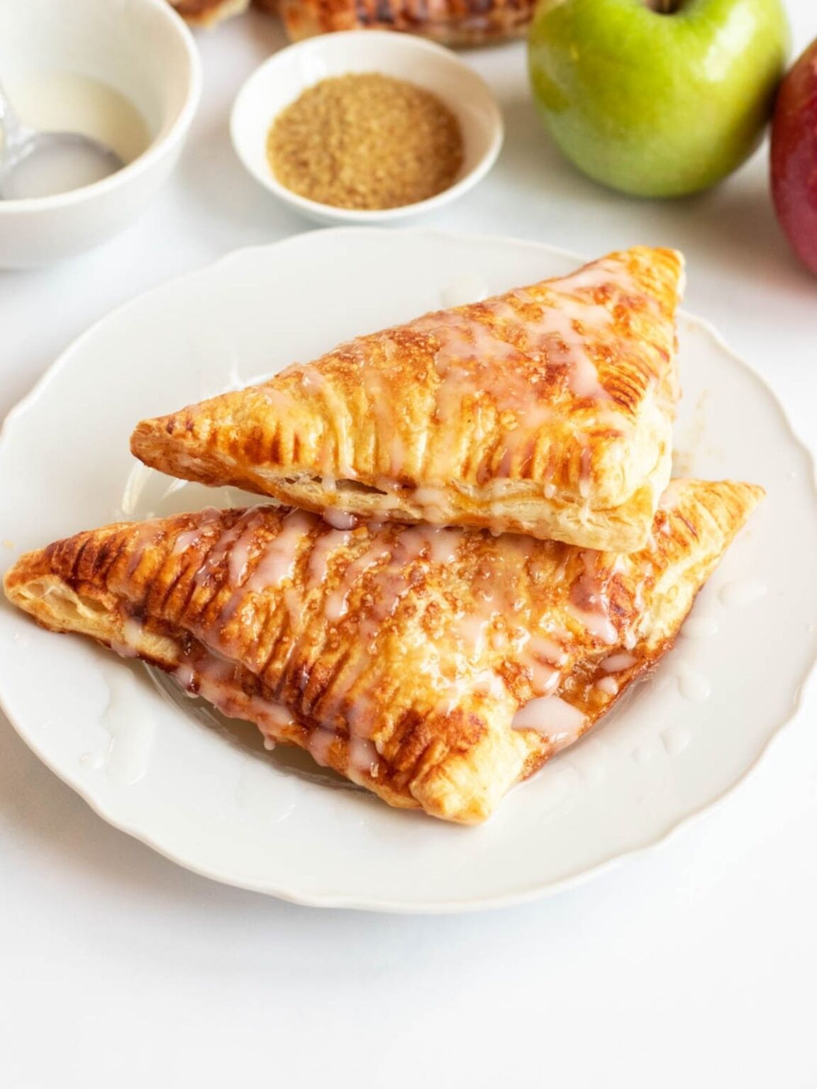 Triangular Apple Puff Pastry Apple Turnovers - Rich And Delish