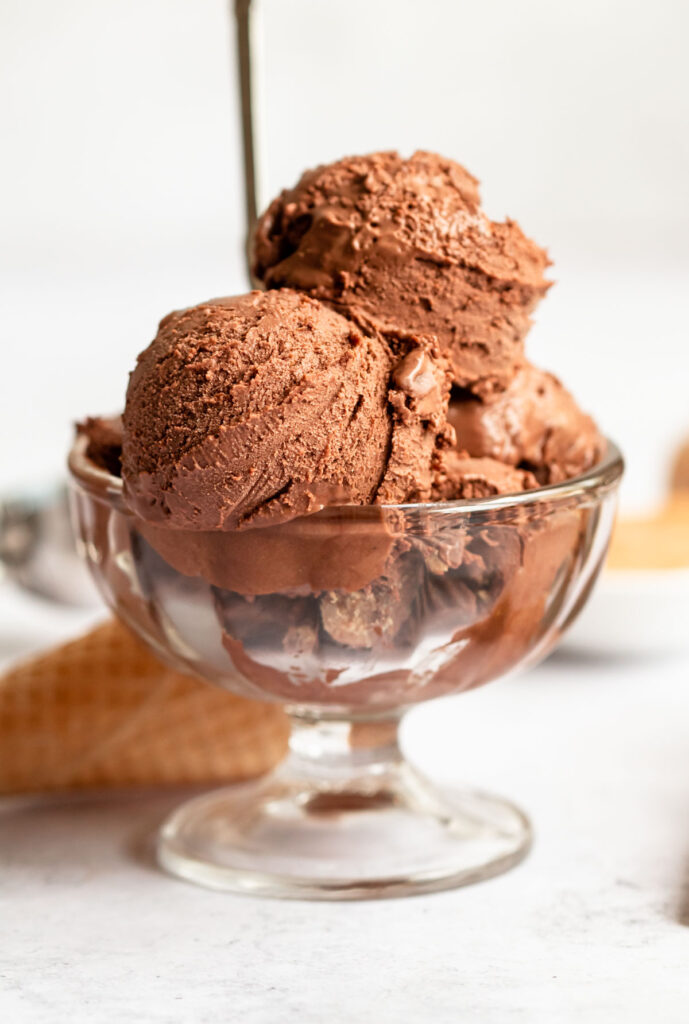 Close up shot of ice cream in a bowl.