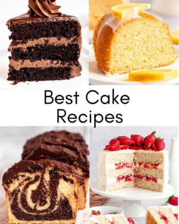 Image of 4 cake photos.