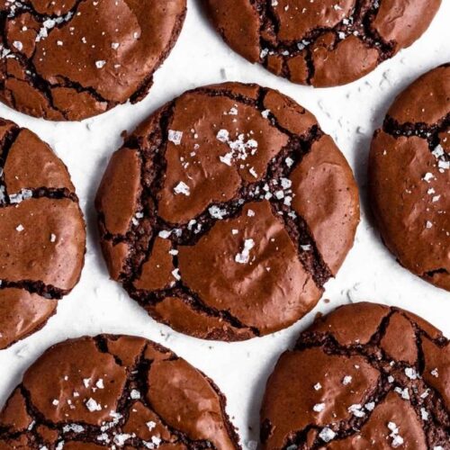 Overhead shot of brownie cookies.