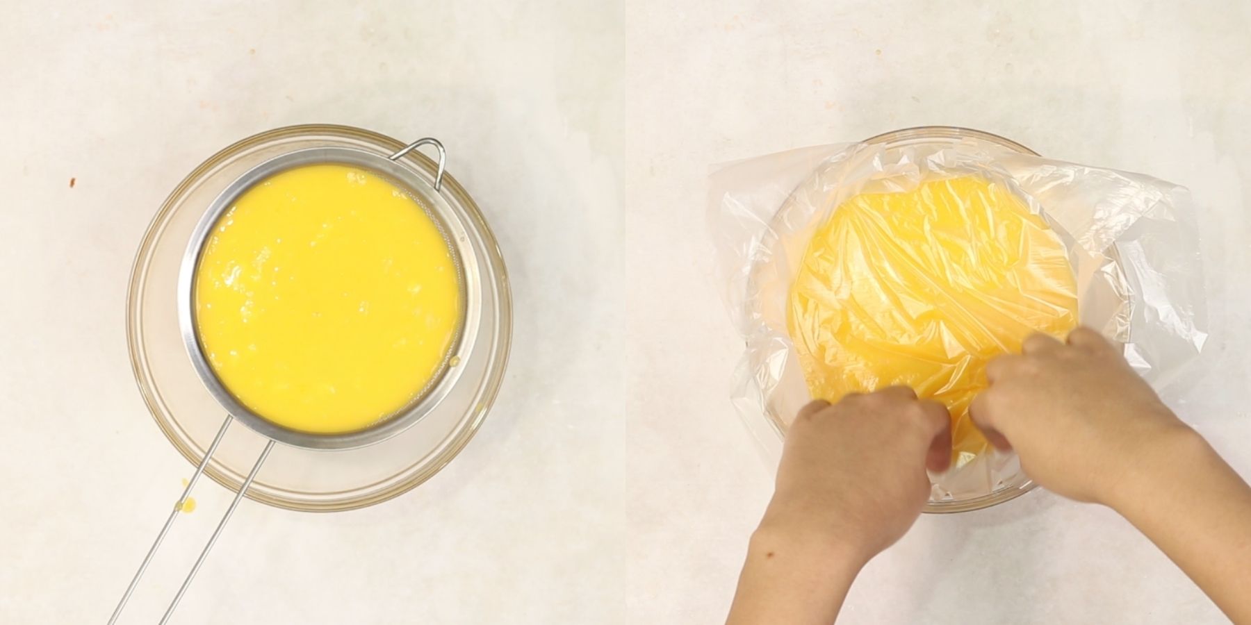 Lemon curd process shots.