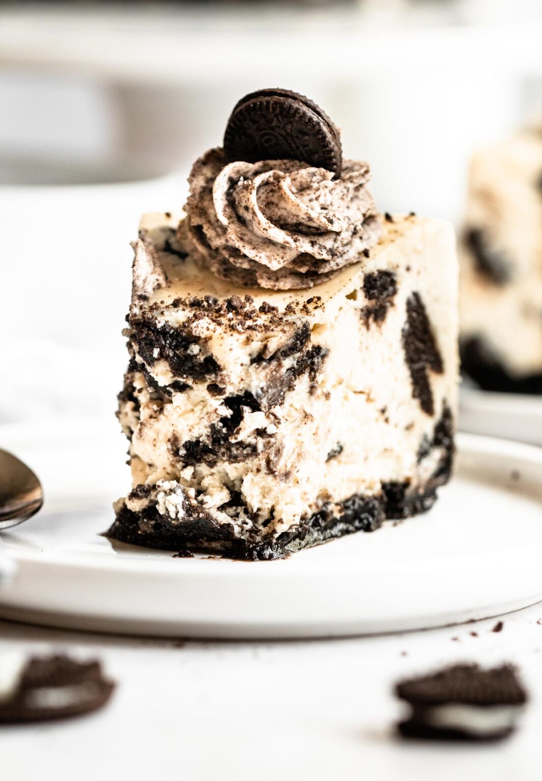 Creamy Oreo Cheesecake W/ Oreo Whipped Cream - Rich And Delish