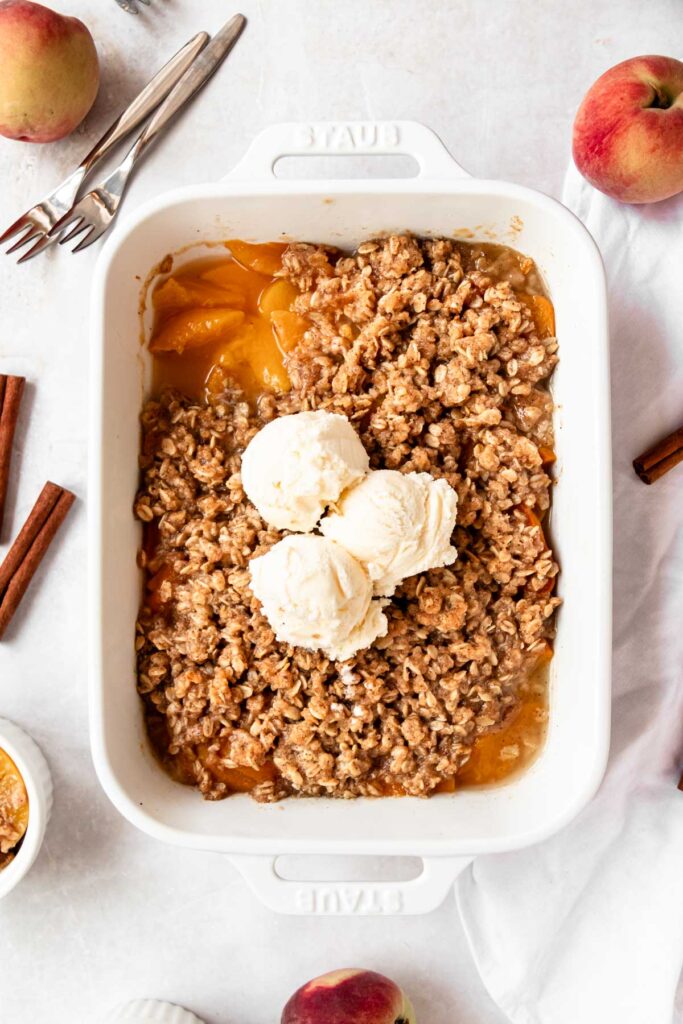 Peach Crisp With Canned Peaches - Rich And Delish