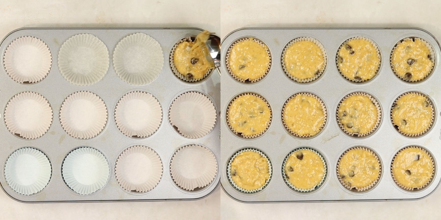 Muffins process shots.