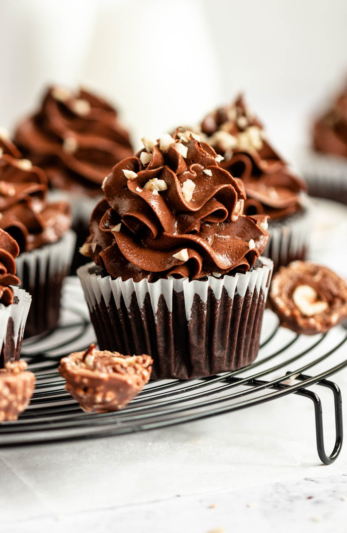 Cupcakes with nutella frosting.