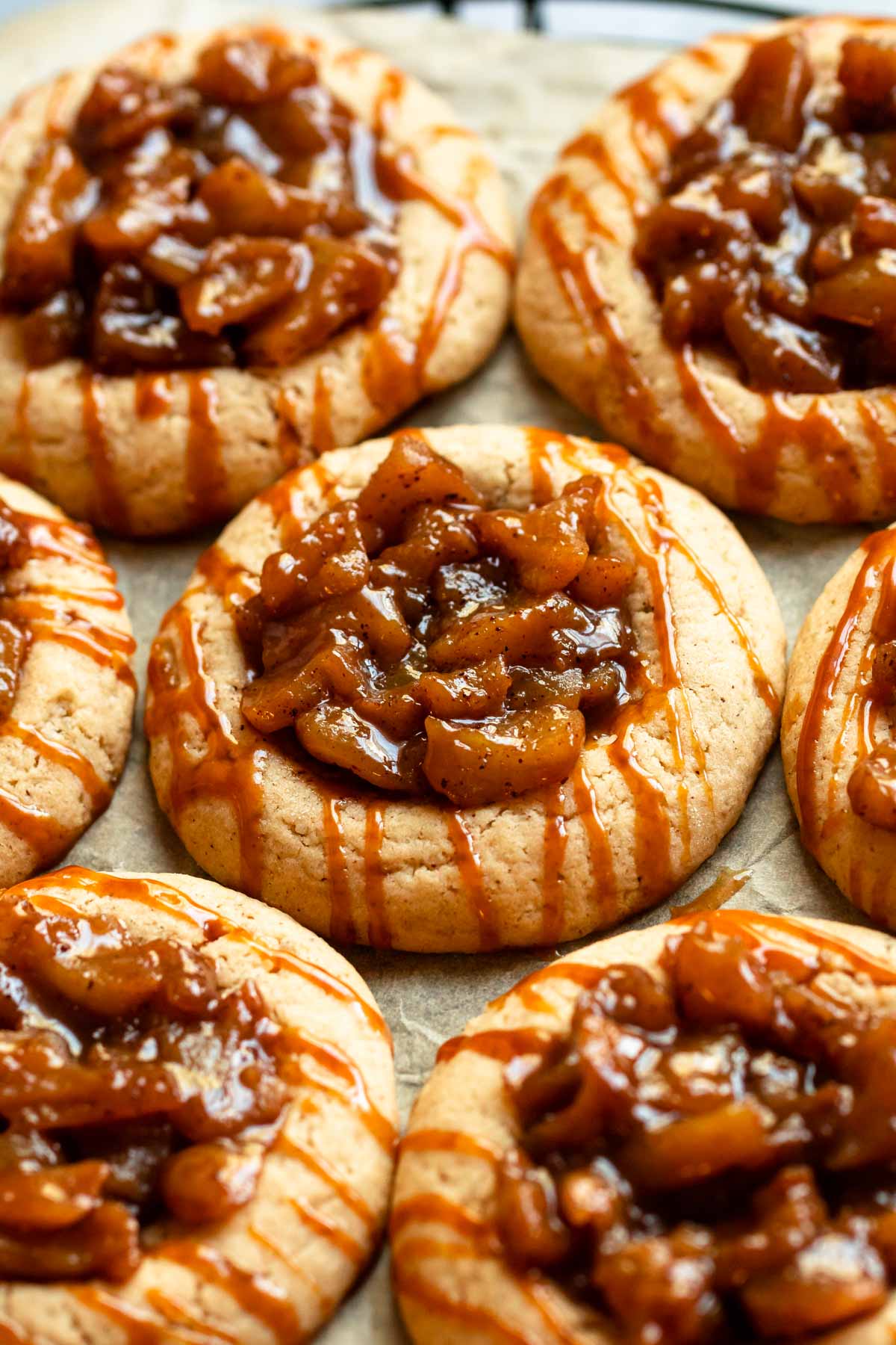Close up shot of apple pie cookies.