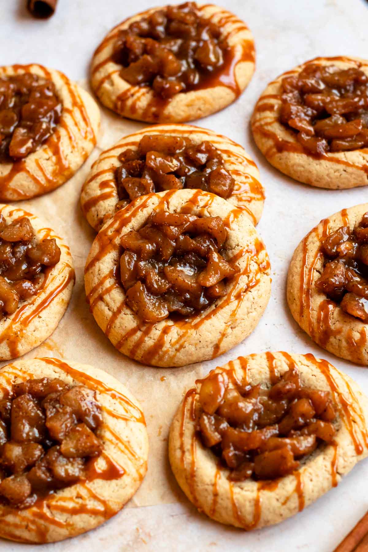 Close up shot of apple pie cookies.