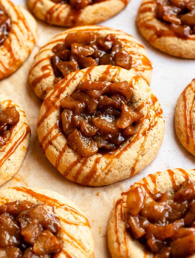 Close up shot of apple pie cookies.