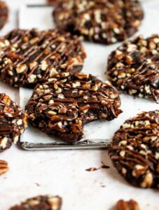 Bite missing from turtle cookies.