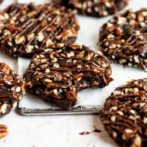 Bite missing from turtle cookies.