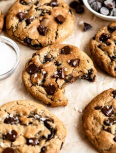 Bite missing from No Butter Chocolate Chip Cookies.