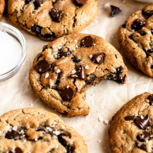 Bite missing from No Butter Chocolate Chip Cookies.