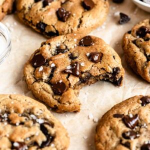 Bite missing from No Butter Chocolate Chip Cookies.
