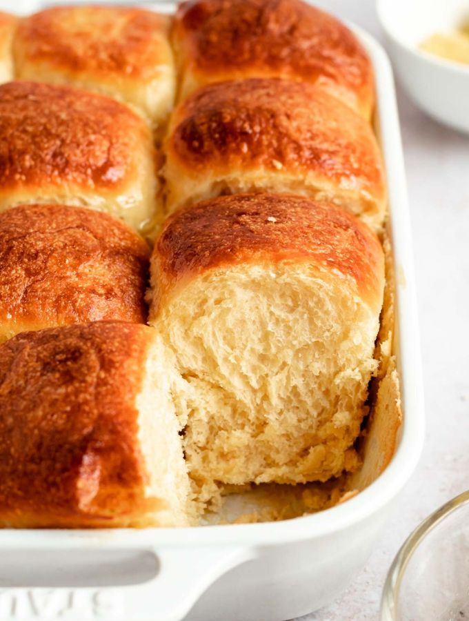 Close up shot of brioche rolls.