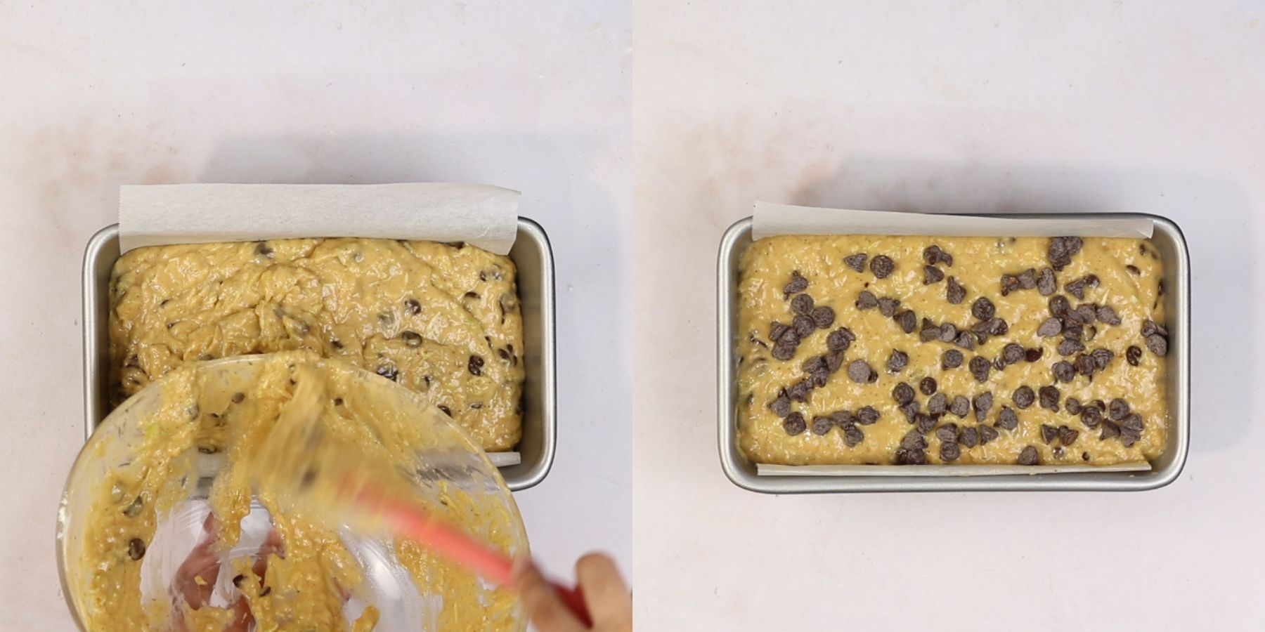 Zucchini bread process shots.