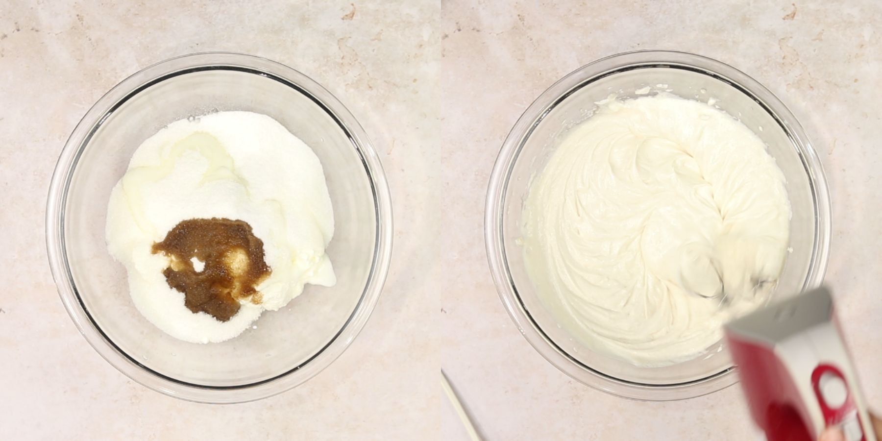 Cheesecake process shots.