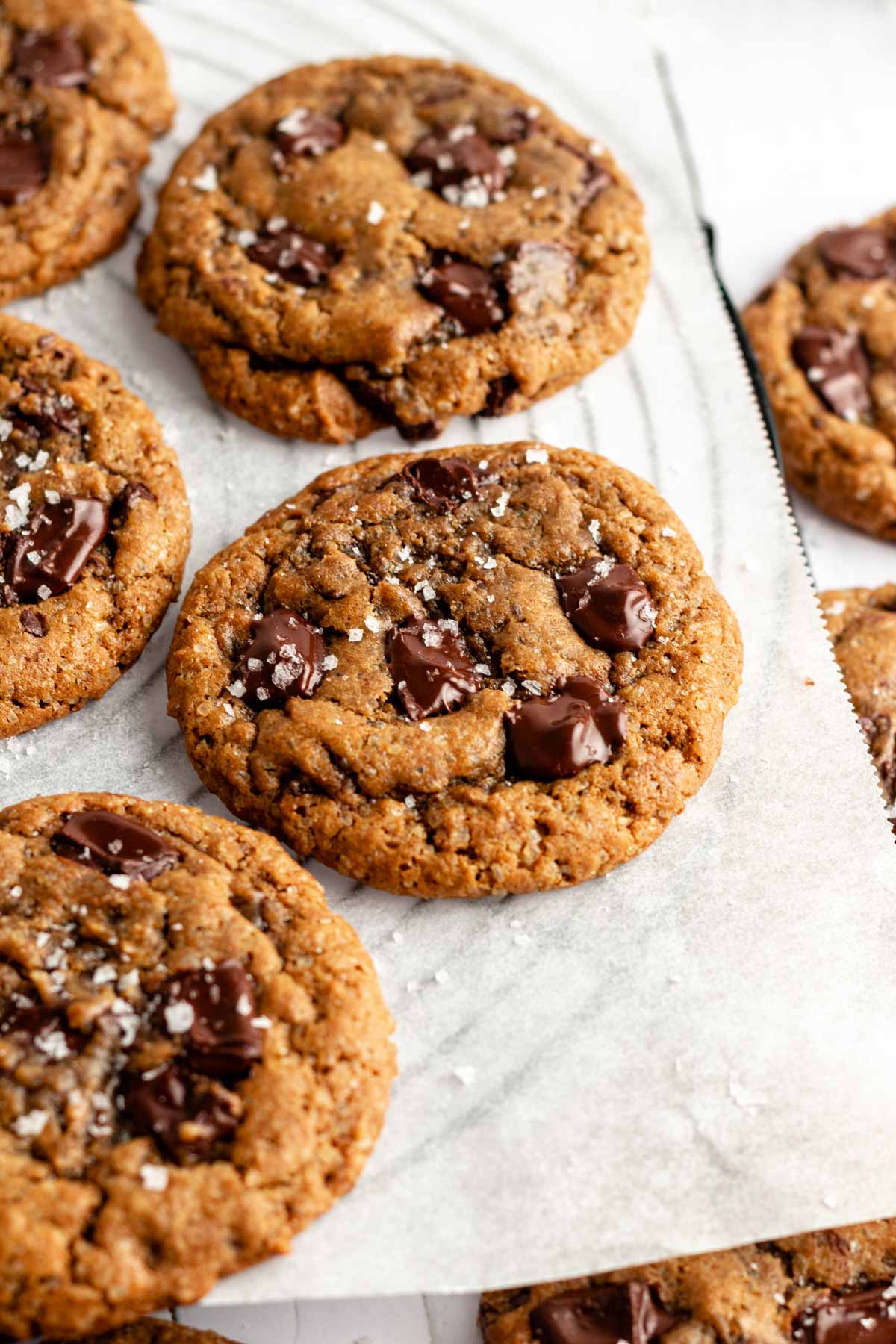 Cookies on a parchment paper.