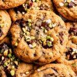 Close up shot of pistachio cookies.