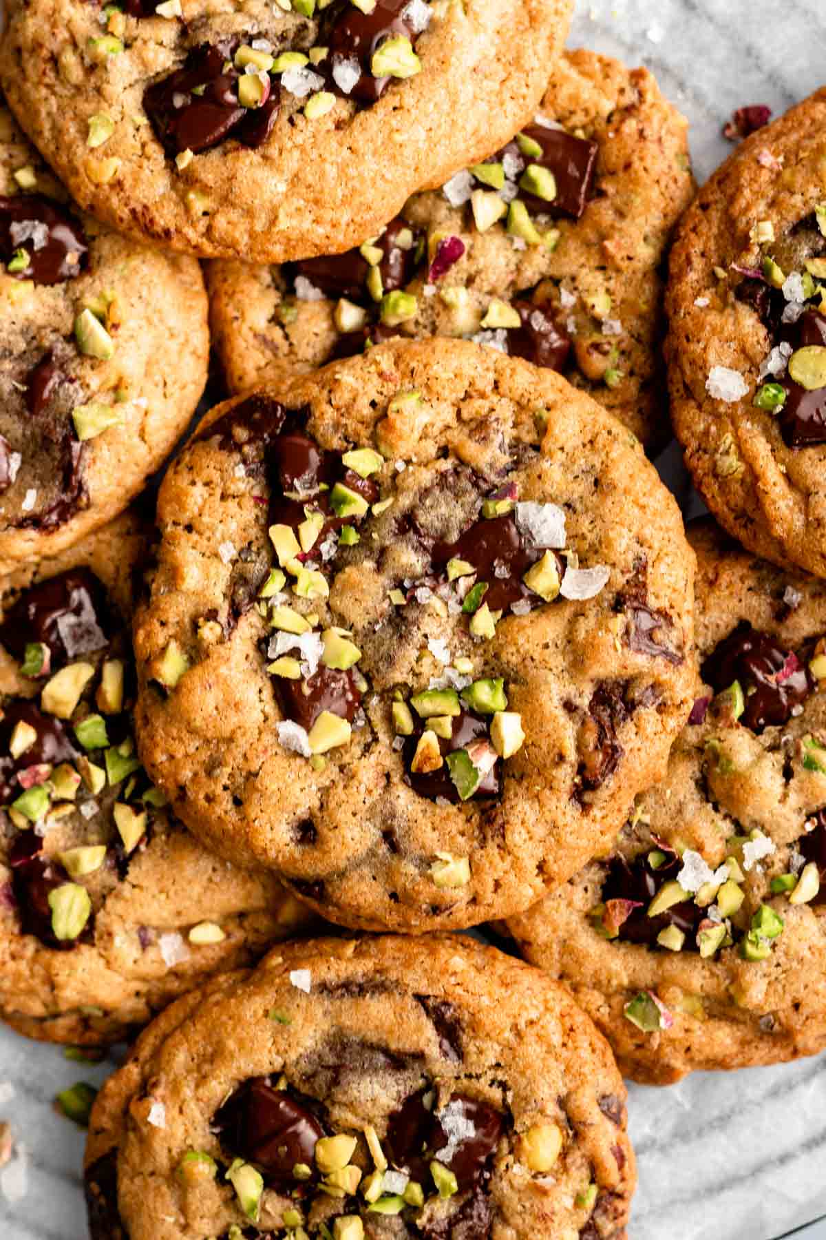 Overhead shot of cookies with pistachio.