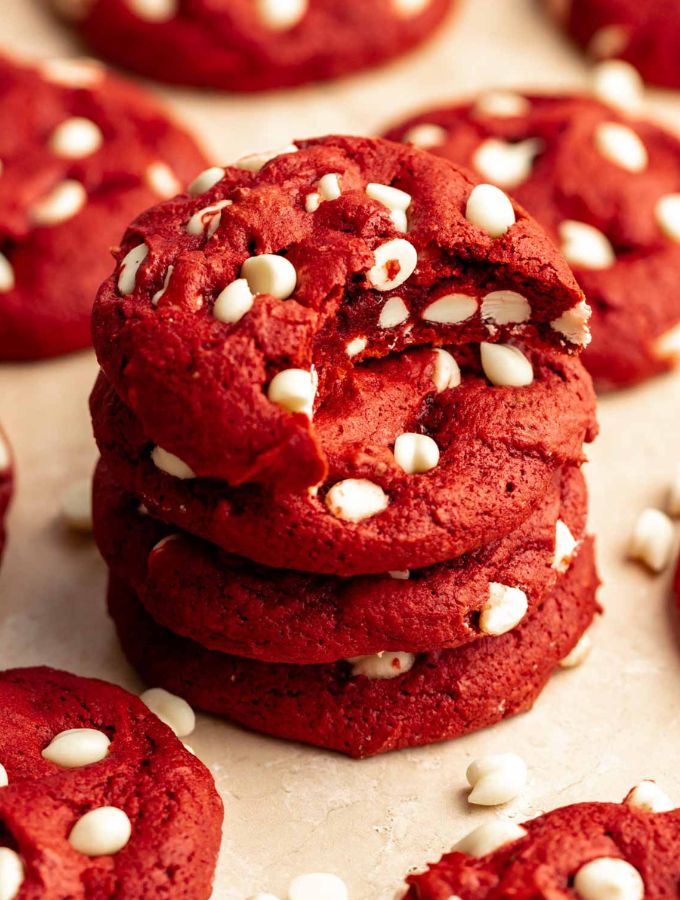 Chewy Red Velvet Cake Mix Cookies - Rich and Delish