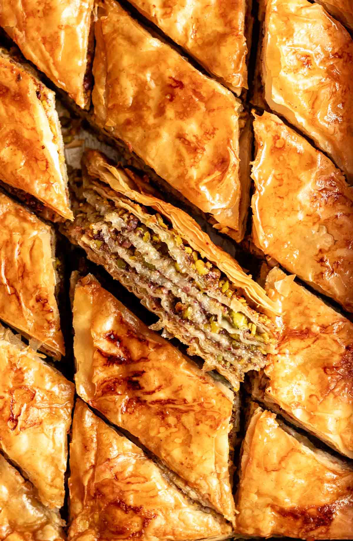 Overhead shot of baklava.