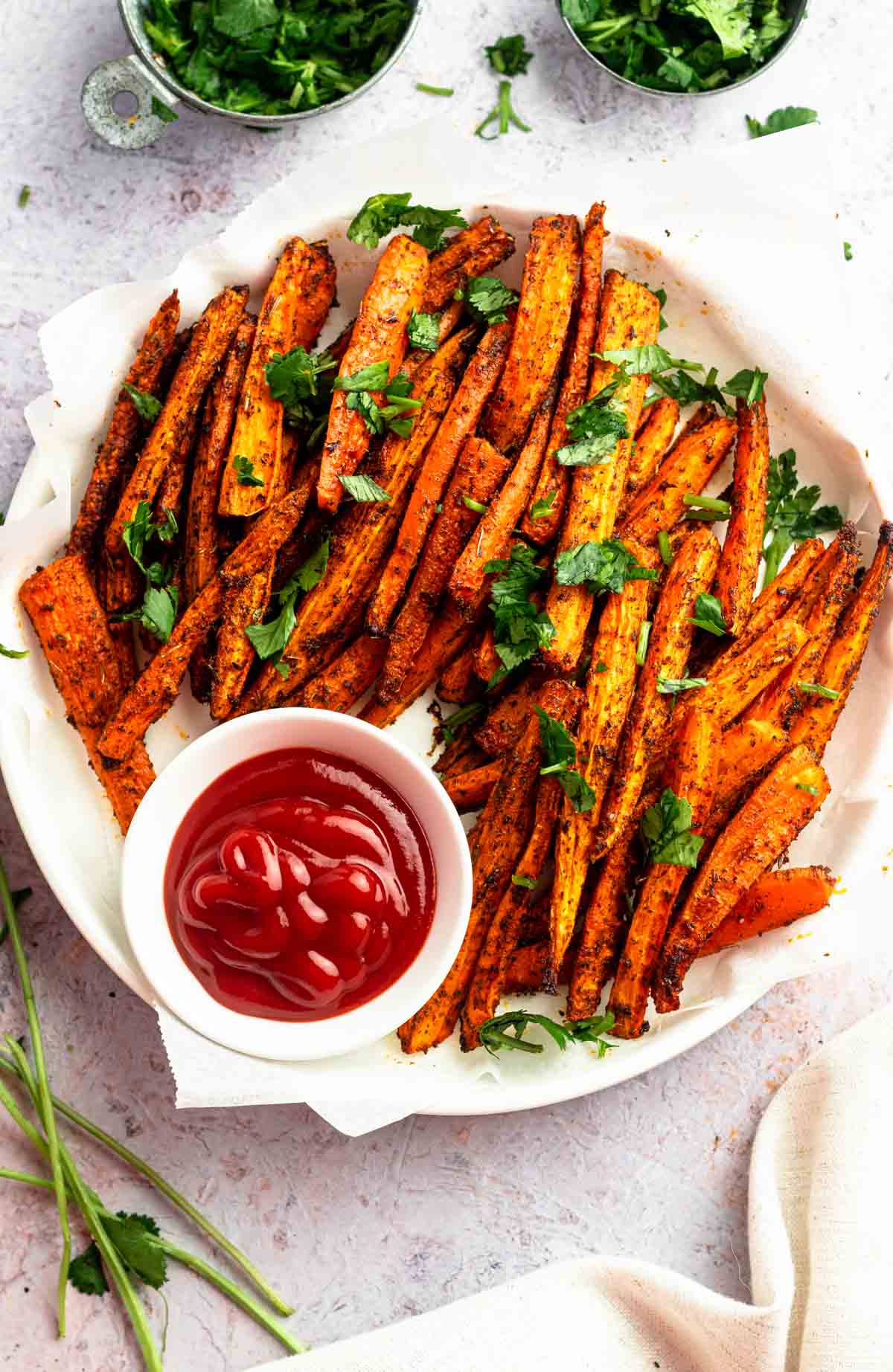 Top of carrot fries.
