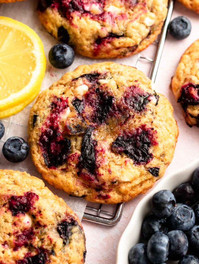 Top of lemon blueberry cookies.