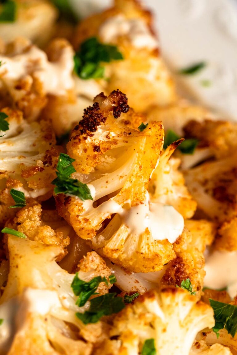 Roasted Cauliflower With Tahini - Rich And Delish
