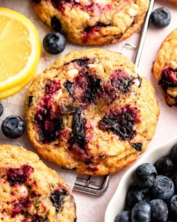 Top of lemon blueberry cookies.