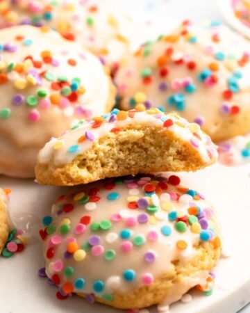 Bite missing from italian easter cookie.