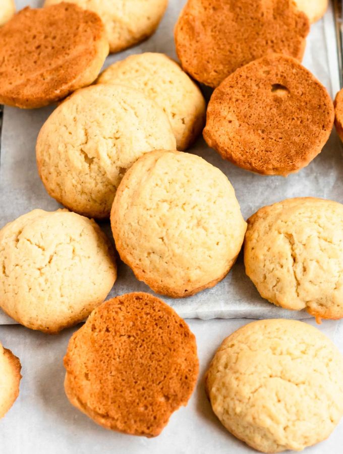 Close up shot of homemade vanilla wafers.