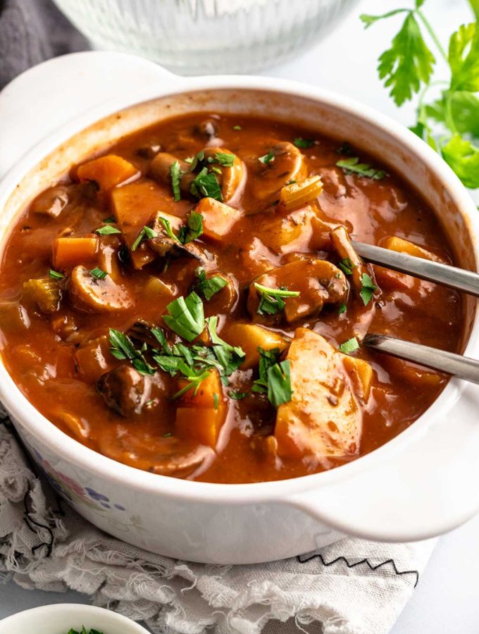 Hearty Vegan Vegetable Stew One Pot Dish Rich And Delish