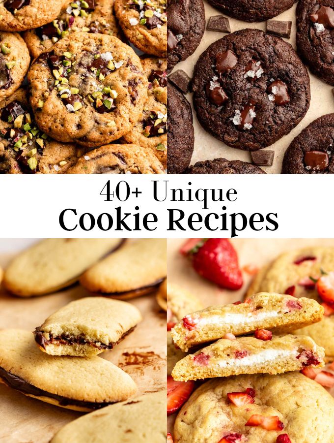 Image of 4 unique cookie recipes photos.