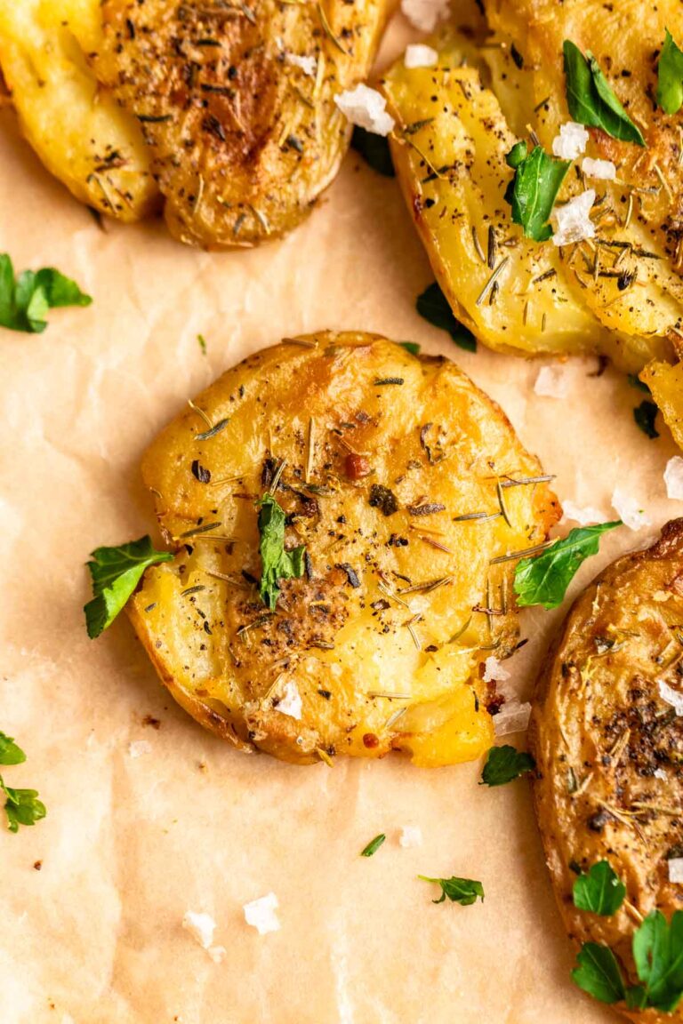 Crispy Smashed Fingerling Potatoes Rich And Delish