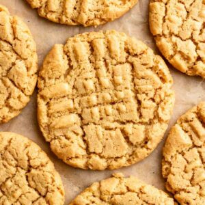 Top of 4 Ingredient Peanut Butter Cookies.