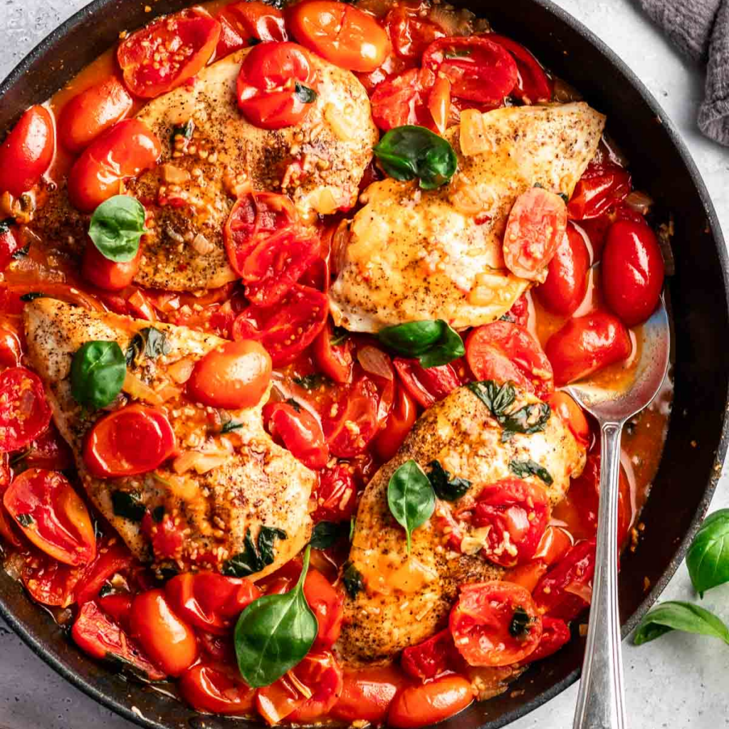 Chicken Pomodoro with Garlic Bread