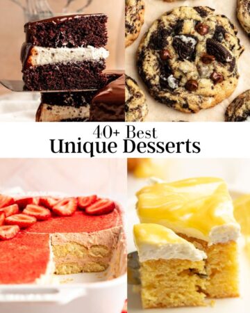 Image of 4 unique desserts recipes photos.
