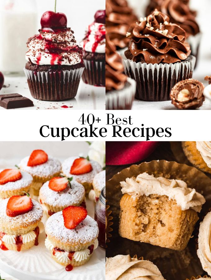 Image of 4 cupcake recipes photos.