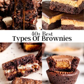 Image of 4 types of brownies recipes photos.