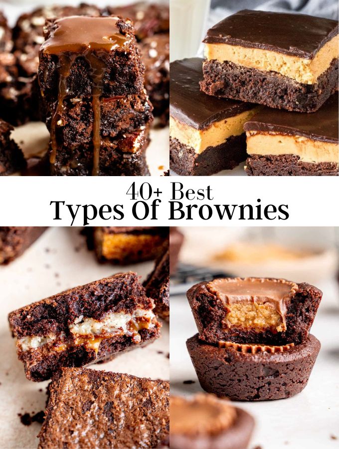 Image of 4 types of brownies recipes photos.