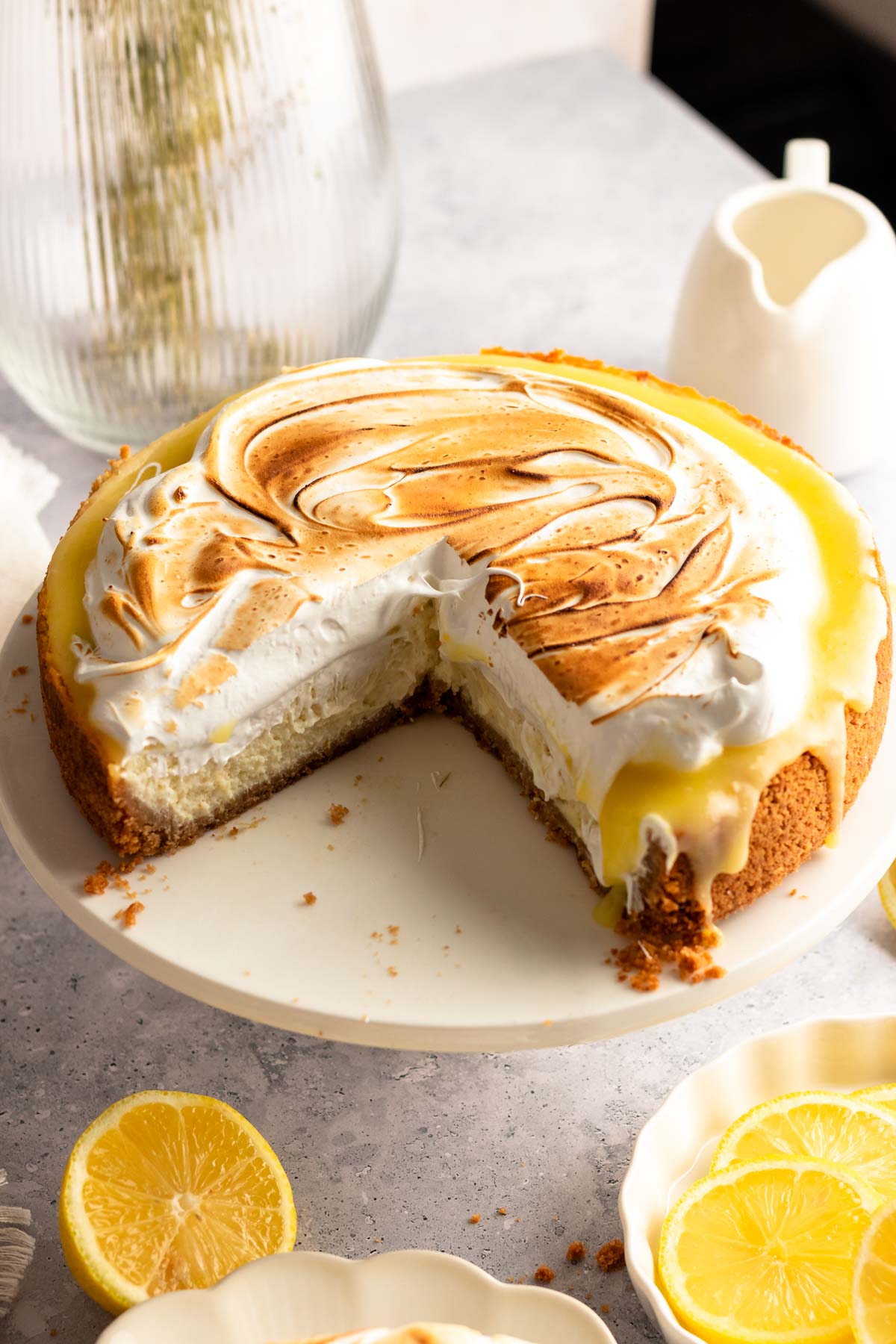 Lemon Meringue Cheesecake (W/ Lemon Curd) - Rich And Delish